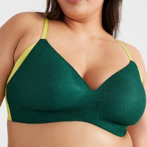 NWT Size 8 Knix Lace WingWoman Contour Bra, Emerald Green